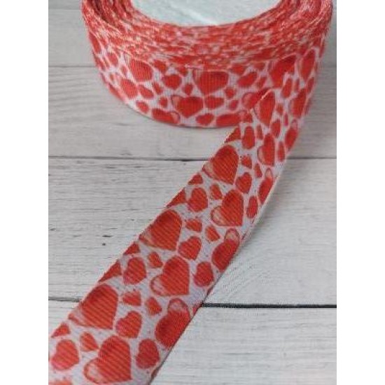 Лента репсовая 2,5 см с рисунком, цена за 1 м